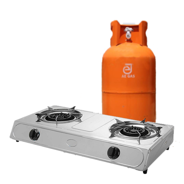 2 plate gas stove with 14kg gas cylidner